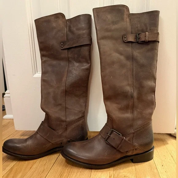 new brown leather knee high boots - Picture 4 of 4